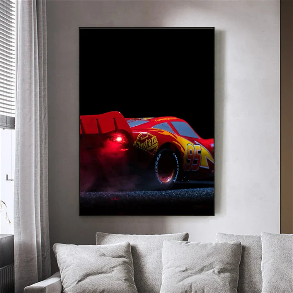 Poster Cars Flash McQueen versus Jackson Storm