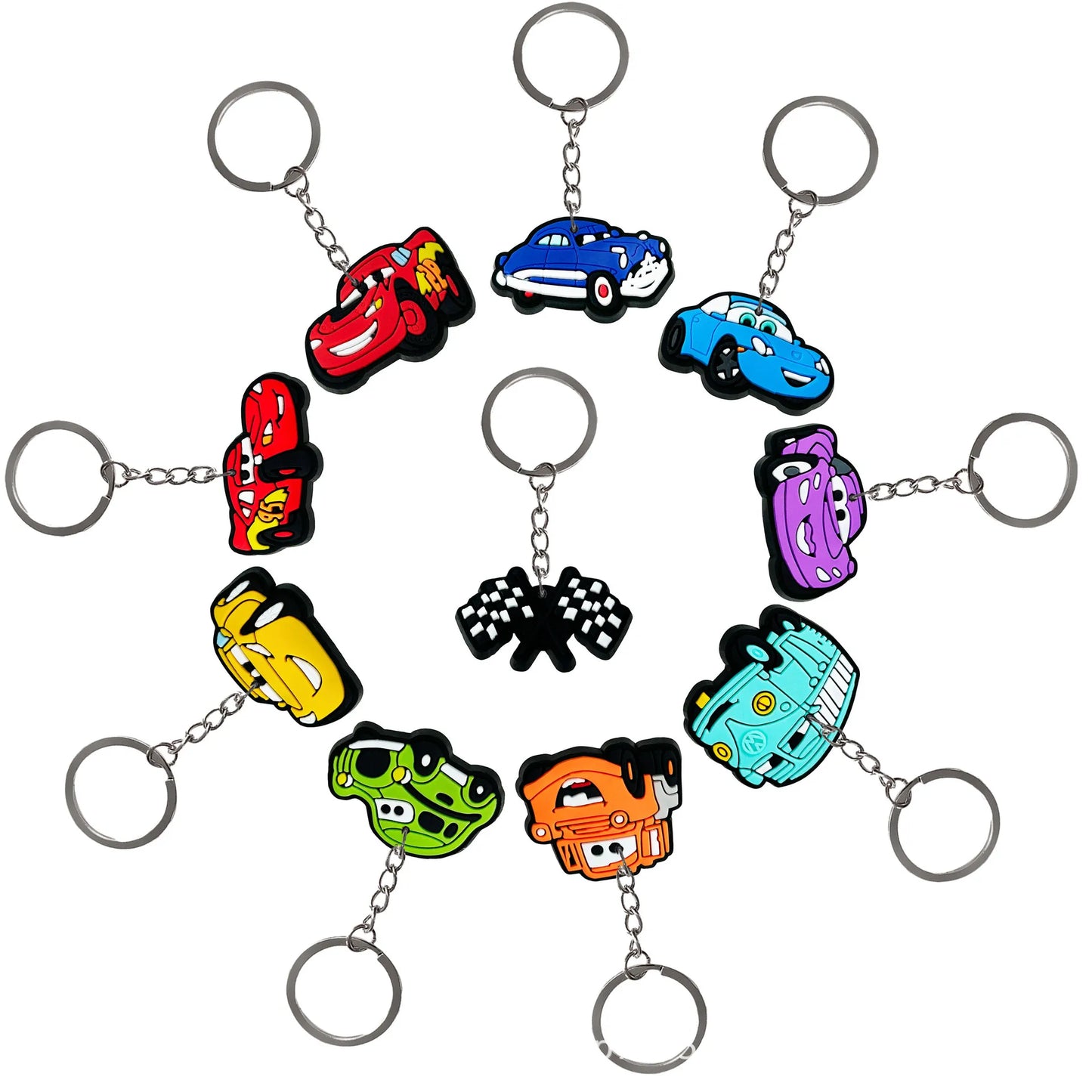 Lot de 10 Porte-Clés Cars