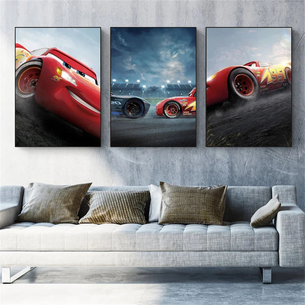 Poster Cars Flash McQueen versus Jackson Storm