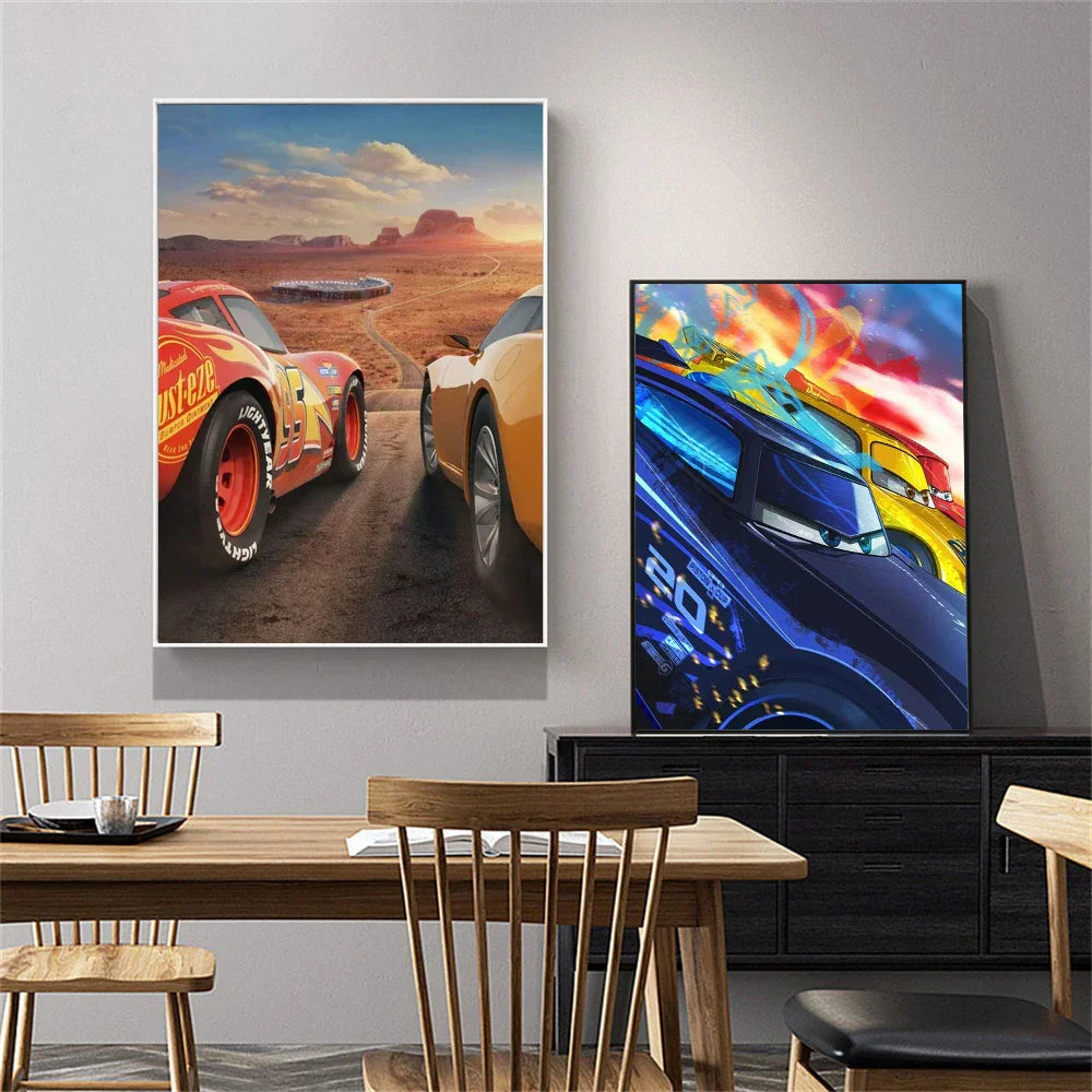 Poster Cars McQueen Roule sur la Plage