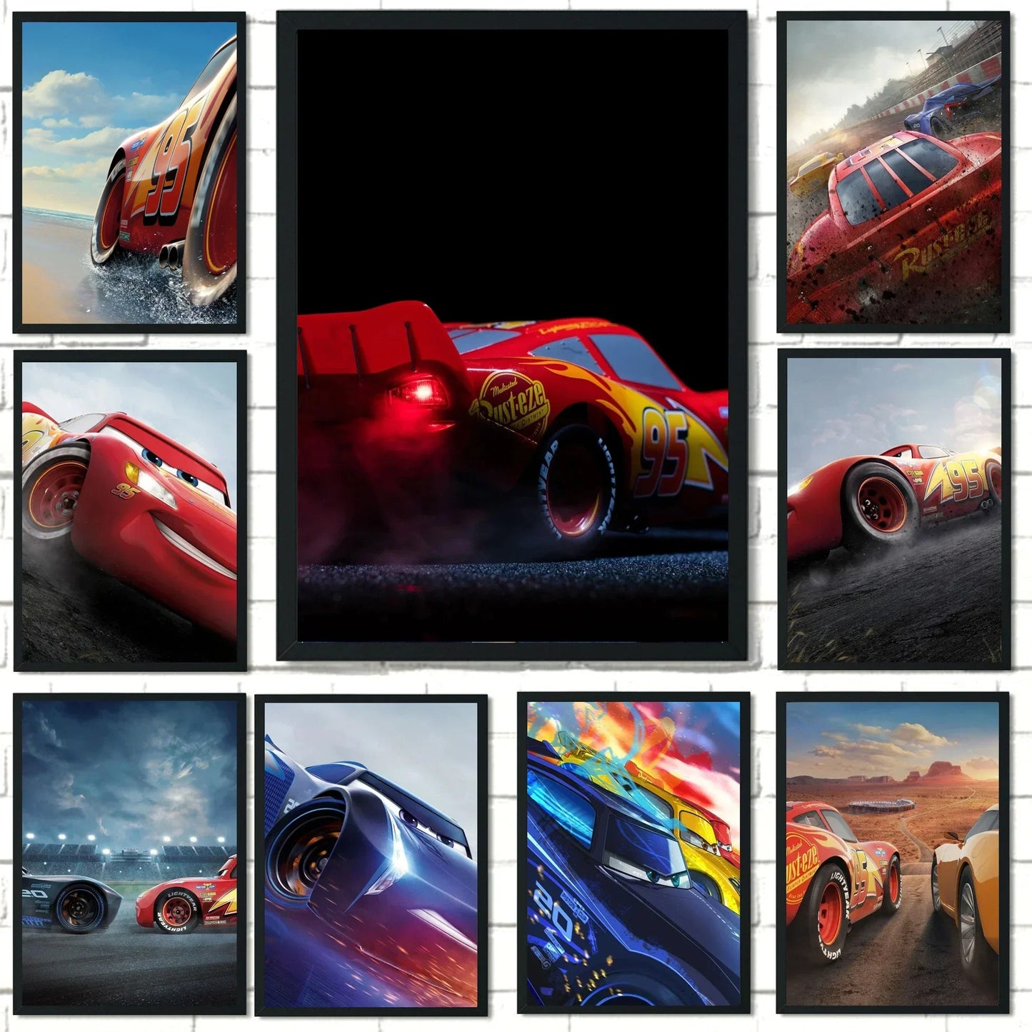 Poster Cars McQueen Roule sur la Plage