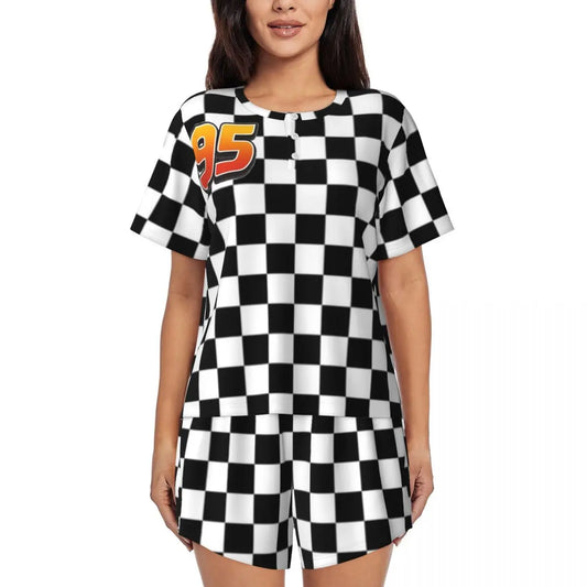 Pyjama Cars Femme - Drapeau de Course et Numéro 95